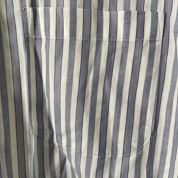 Burberrys of London Mens Medium Blue/White Striped Button Down Shirt - Picture 4 of 10